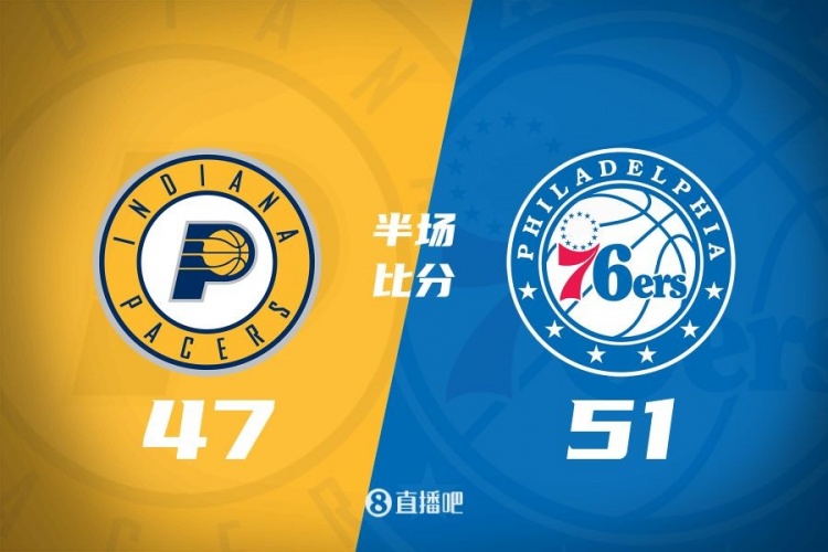 半場戰報-殘陣76人51-47領先步行者4分 道丁17分 特納14+5